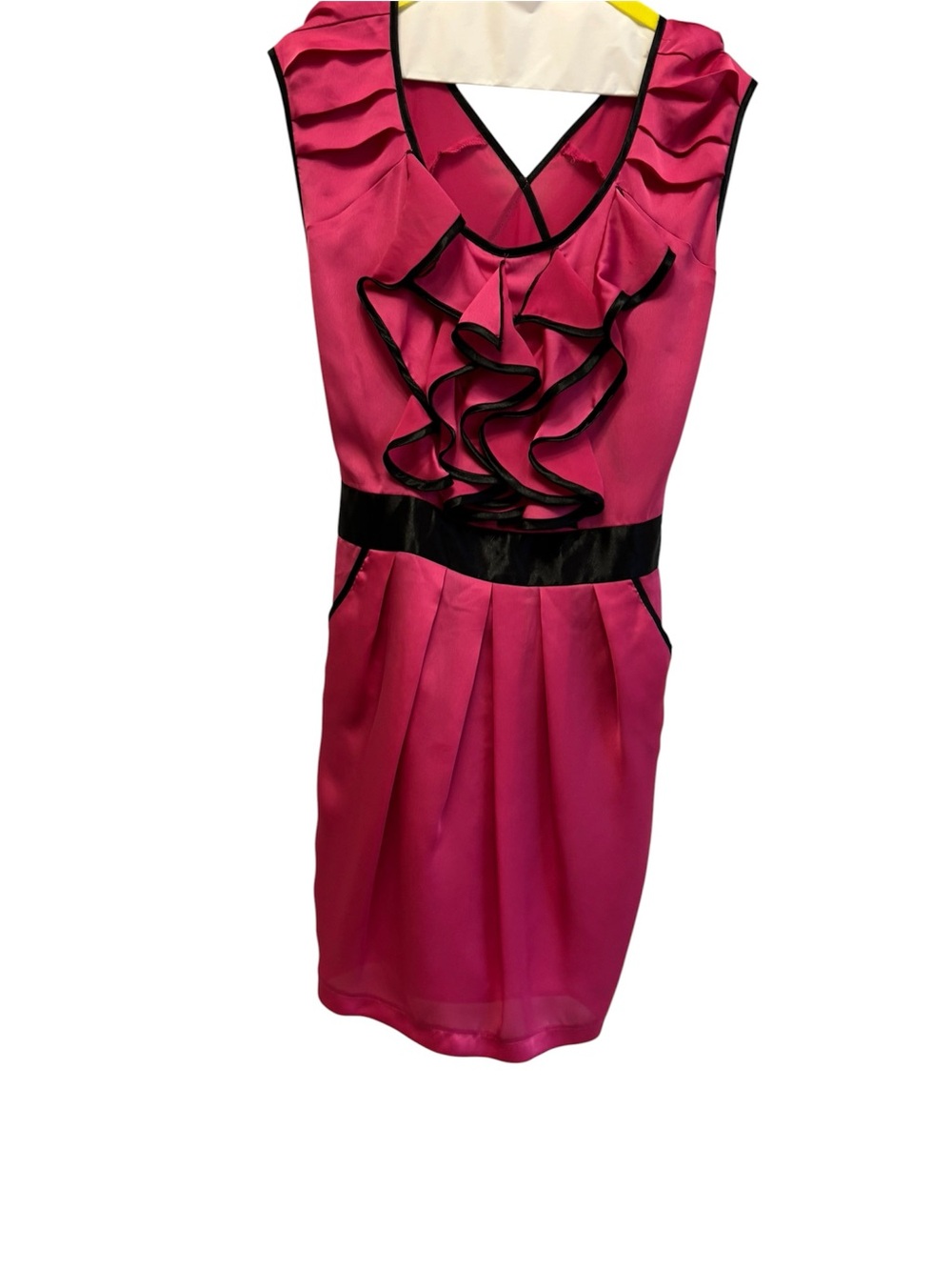 💗 Mohito Pink & Black Ruffle Dress